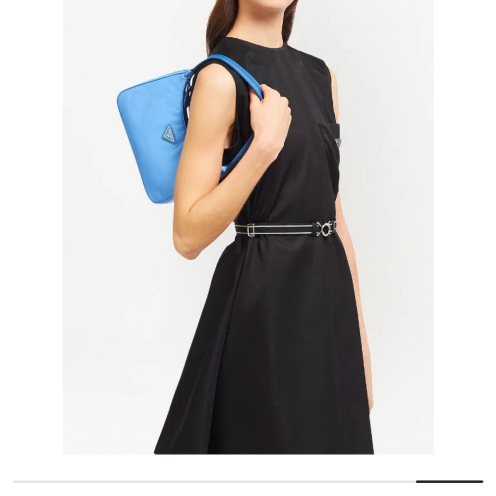 Auth PRADA Logo Mini Shoulder Bag Blue Nylon - Picture 8 of 10